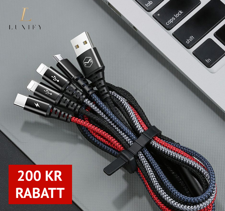 LIMITED EDITION - 4 in 1 (2x Apple + Type C + Micro USB) 1.2 meter