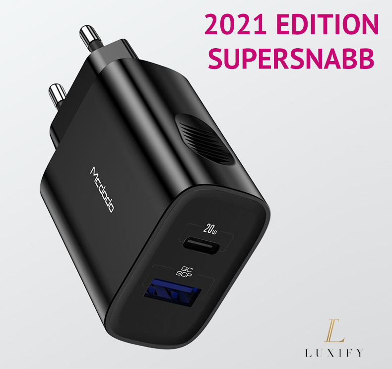 2021 Edition - ULTRA FAST - Snabbladdare - 20W PD + QC 3.0