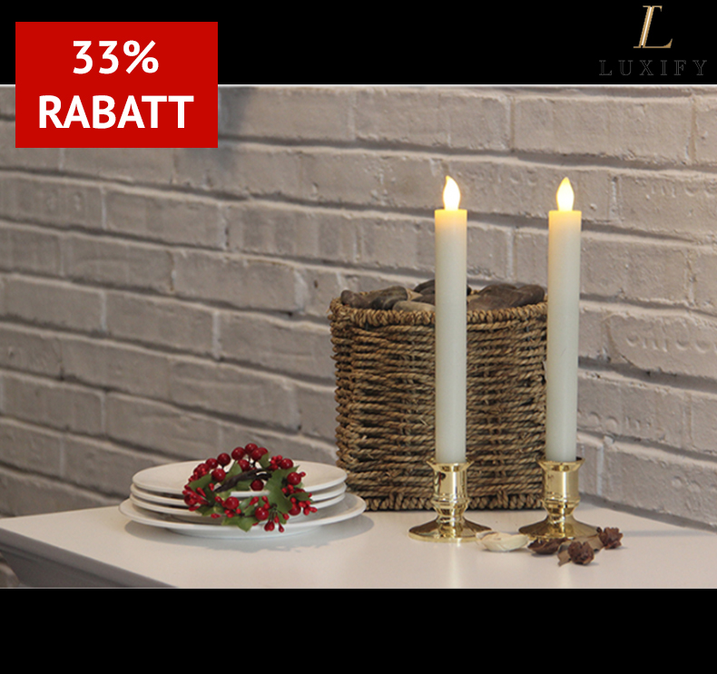 2-pack Kronljus i vax med LED-lampa - Säkert och mysigt i vinter