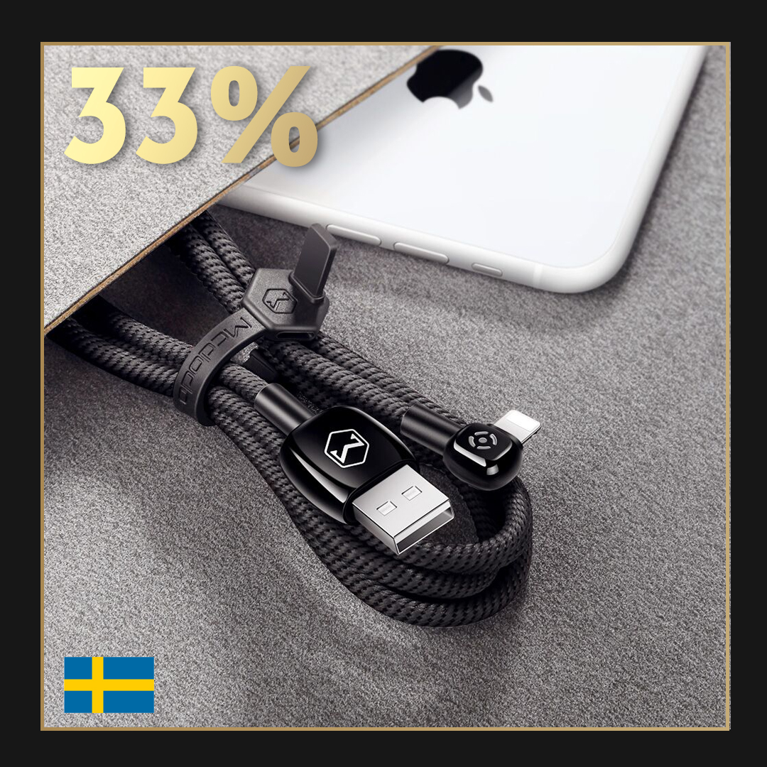 Premium 90-grader Auto Disconnect + Auto Recharge 1.8 meter (Apple)